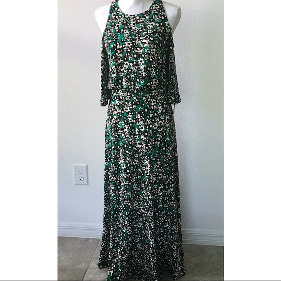 Ellen Tracy Dresses & Skirts - Ellen Tracy Cold Shoulder Maxi Dress Green S